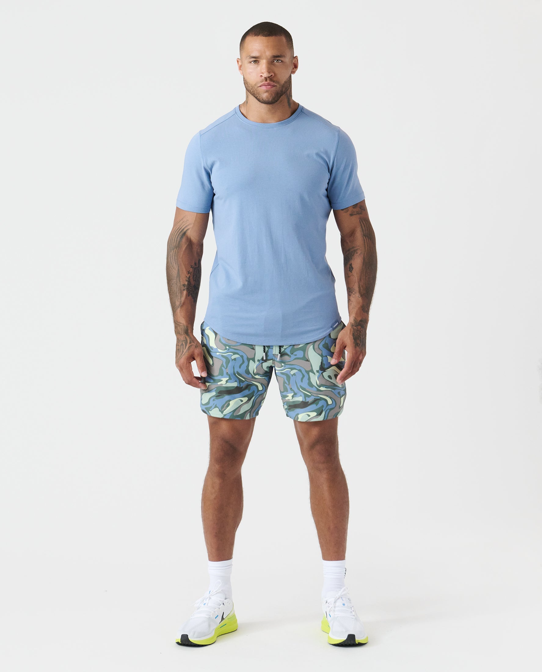 Aviation Tee Curved Hem Sea