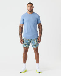 Aviation Tee Curved Hem Sea