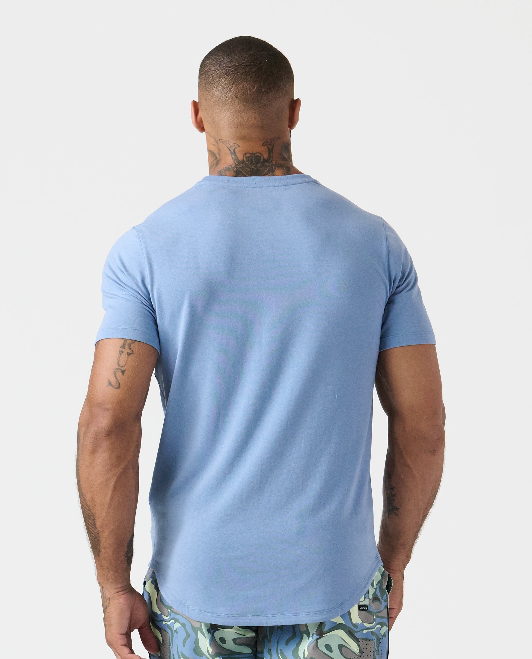 Aviation Tee Curved Hem Sea