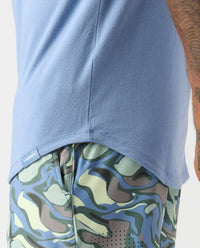 Aviation Tee Curved Hem Sea
