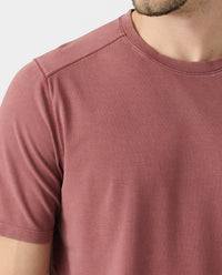 Aviation Tee Curved Hem Washed Ember