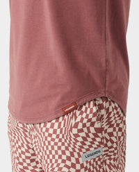 Aviation Tee Curved Hem Washed Ember