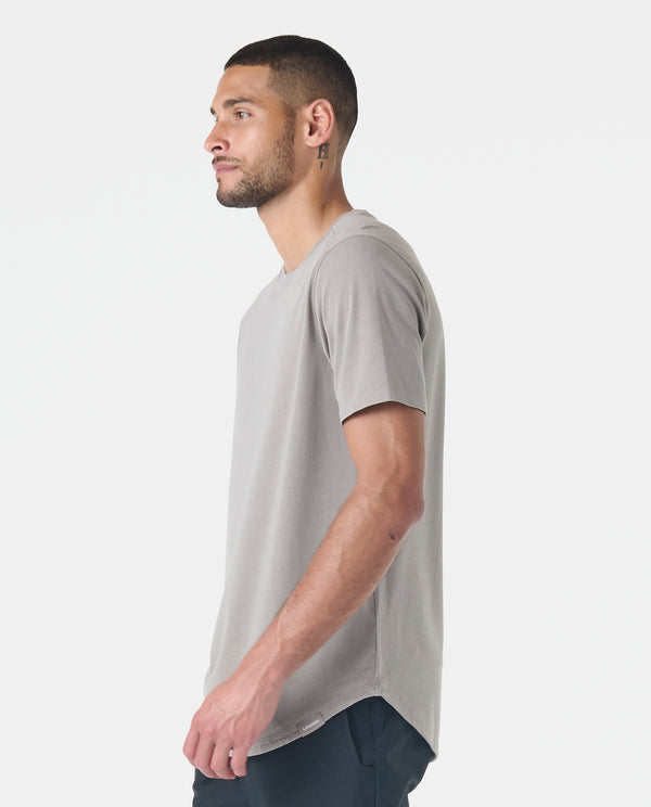 Aviation Tee Curved Hem Washed Taupe