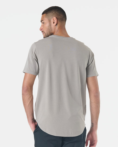 Aviation Tee Curved Hem Washed Taupe