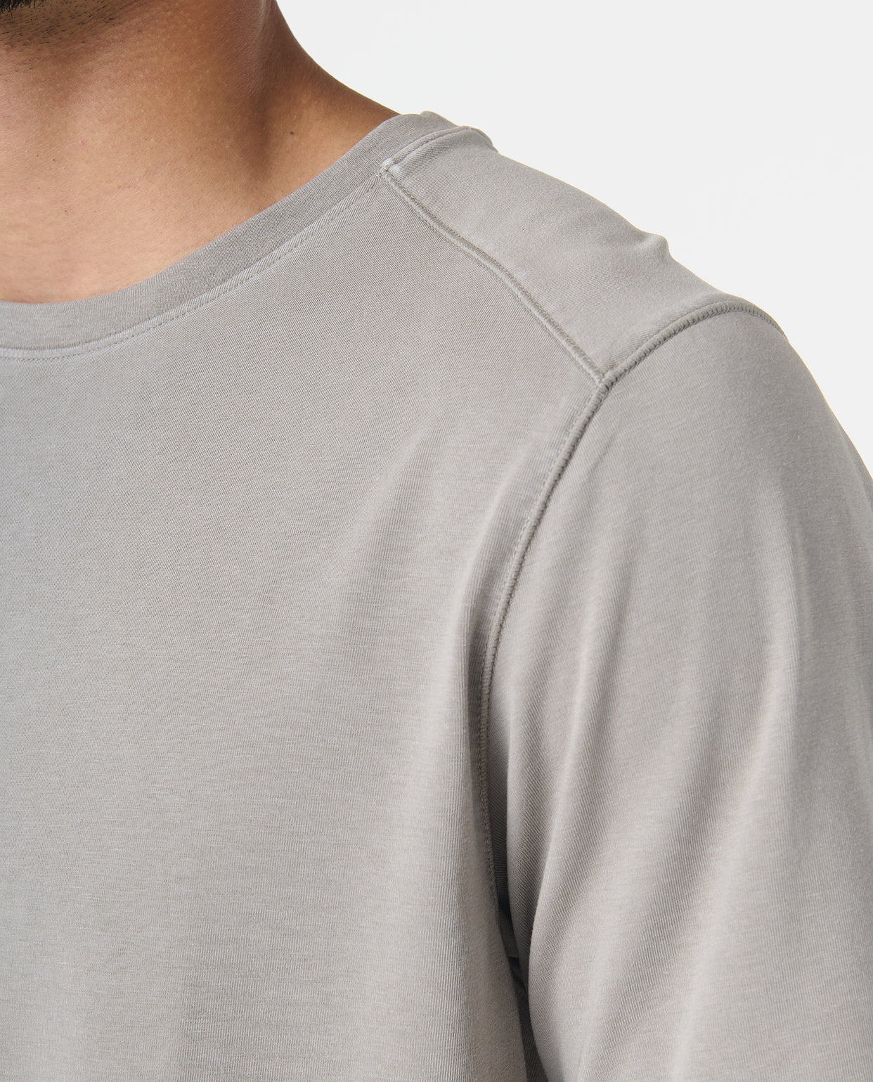 Aviation Tee Curved Hem Washed Taupe