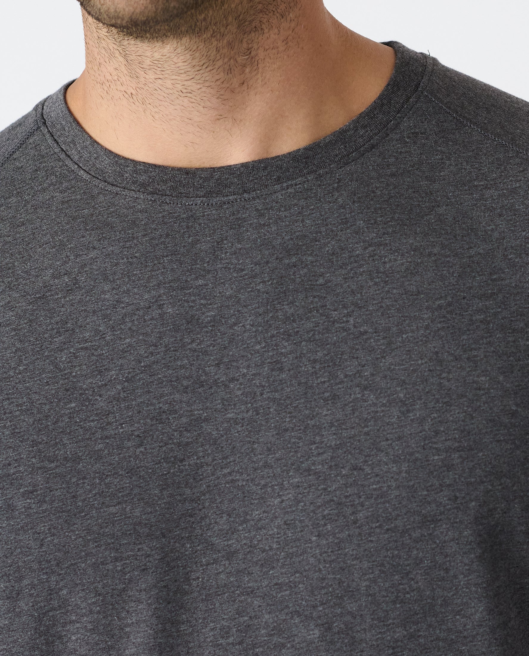 Aviation Tee Split-Hem Charcoal Gray Heather
