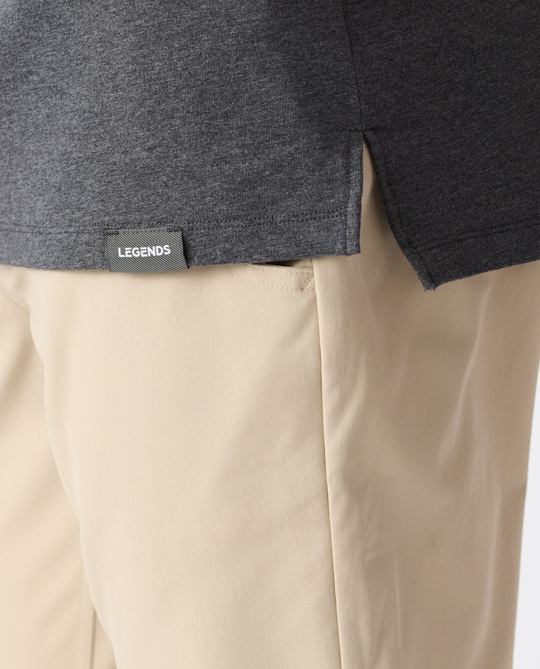 Aviation Tee Split-Hem Charcoal Gray Heather