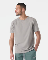 Aviation Tee Split-Hem Washed Taupe
