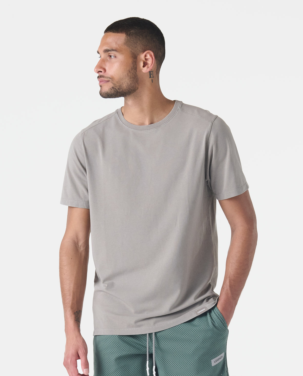 Aviation Tee Split-Hem Washed Taupe