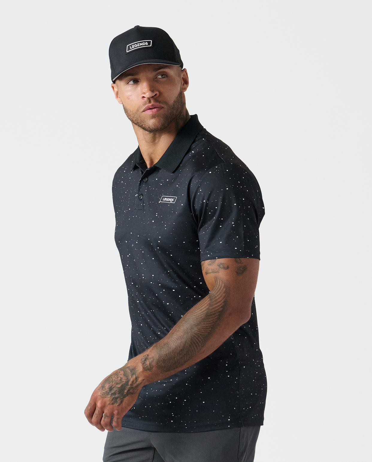Baldwin Polo Black-White Splatter