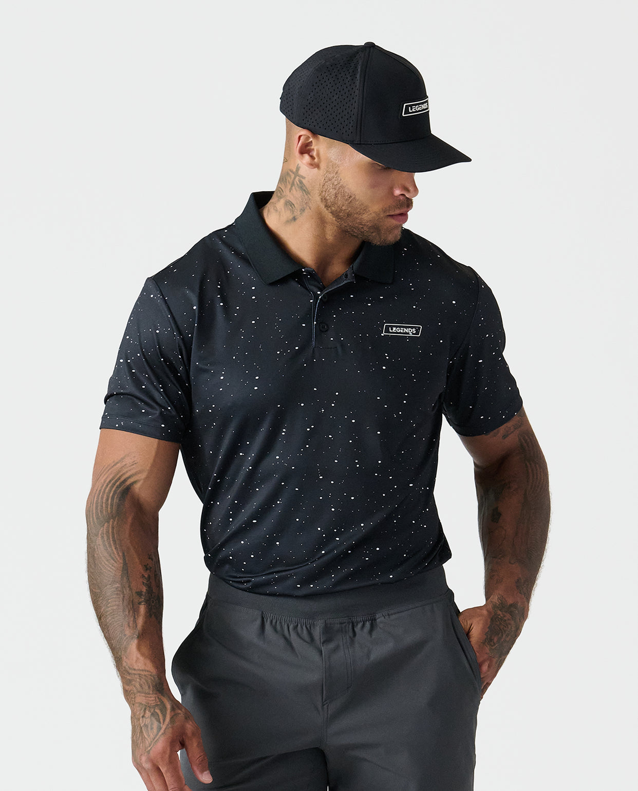 Baldwin Polo Black-White Splatter