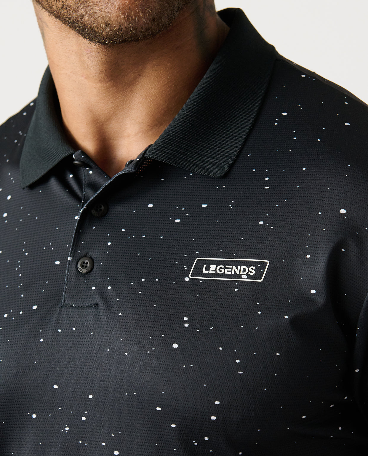 Baldwin Polo Black-White Splatter