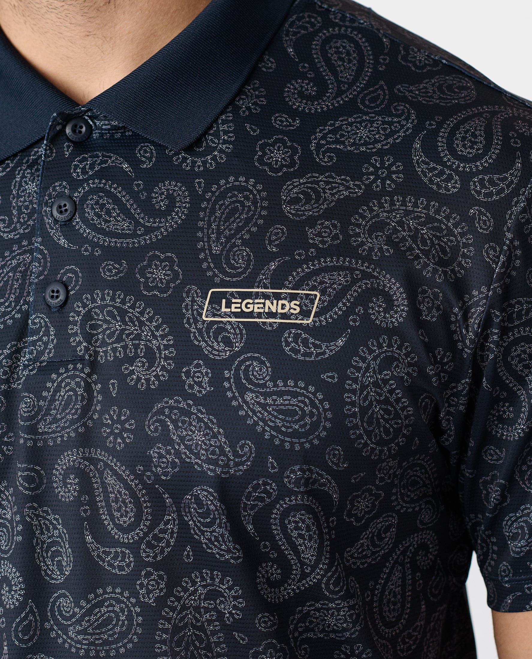 Baldwin Polo Stitch Paisley Ink