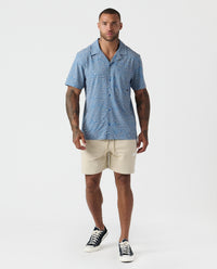 Chief Camp Collar Shirt Micro Swirl Azure