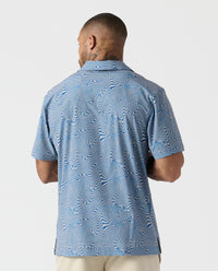 Chief Camp Collar Shirt Micro Swirl Azure