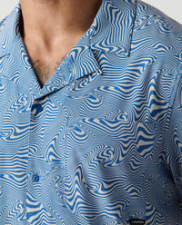Chief Camp Collar Shirt Micro Swirl Azure