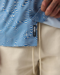 Chief Camp Collar Shirt Micro Swirl Azure