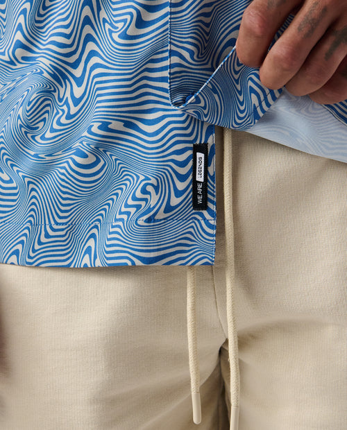 Chief Camp Collar Shirt Micro Swirl Azure