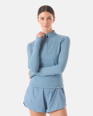 Colbey Quarter Zip Bluestone - 1