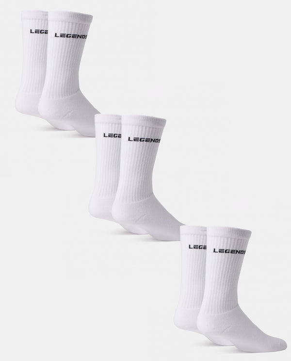 3 Pack Crew Sock White