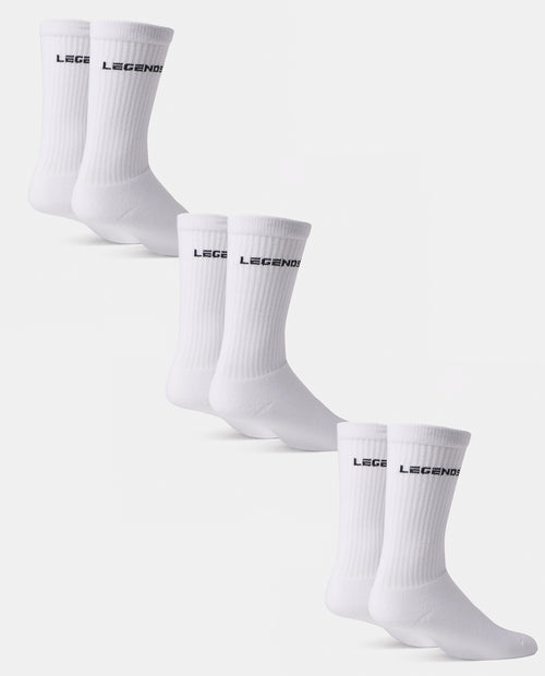 3 Pack Crew Sock White