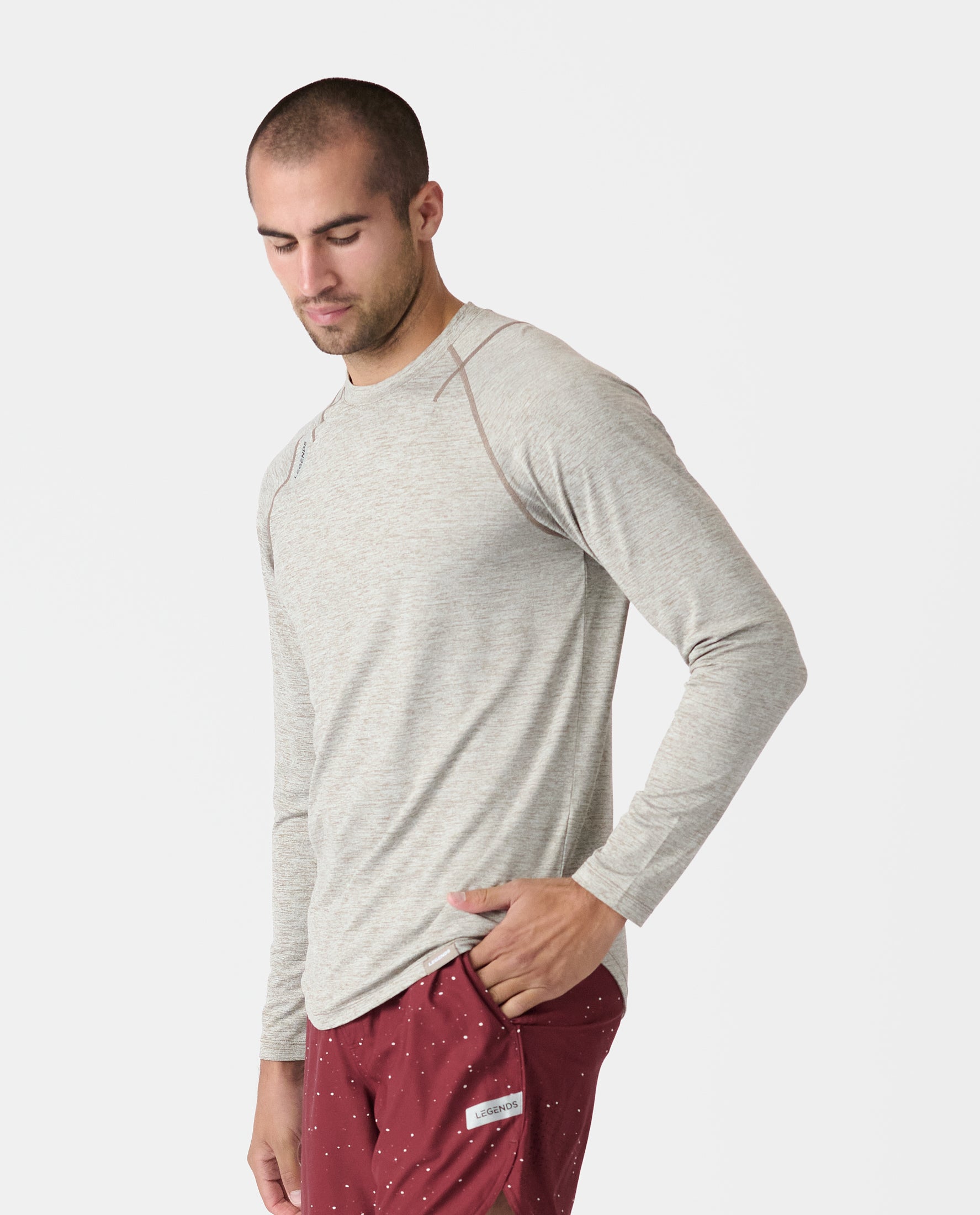 Enzo LS Tee Taupe Heather