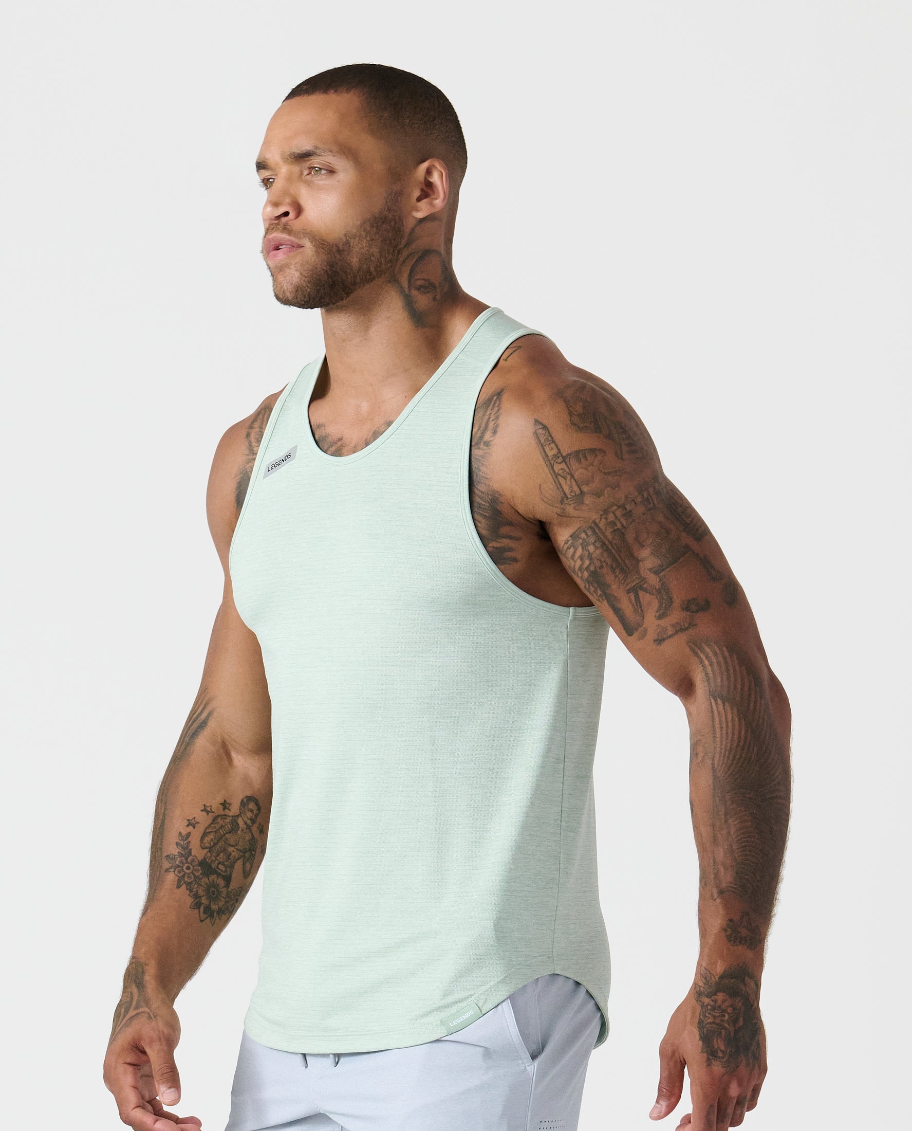 Enzo Tank Dusty Sage Heather