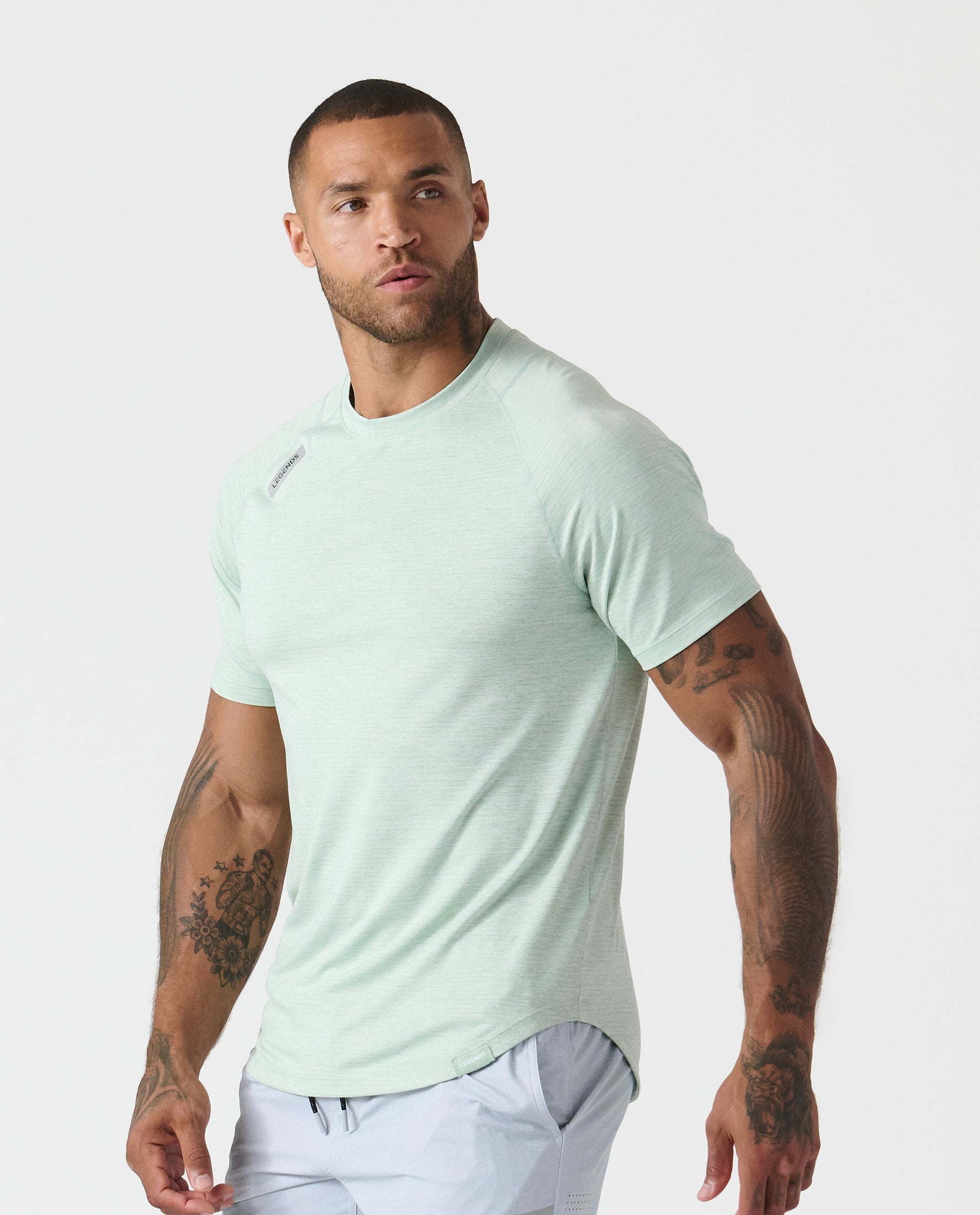 Enzo Tee Dusty Sage Heather