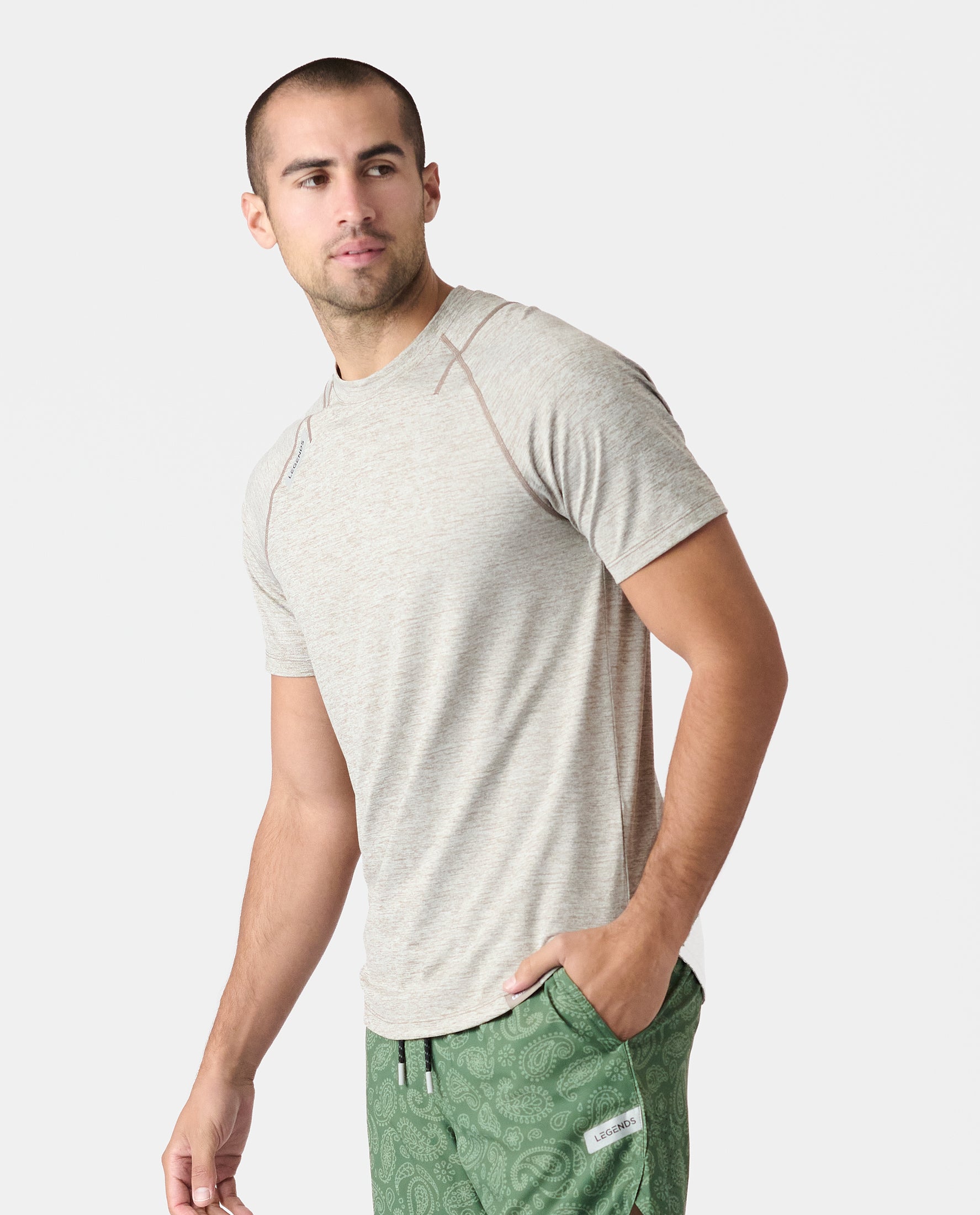 Enzo Tee Taupe Heather