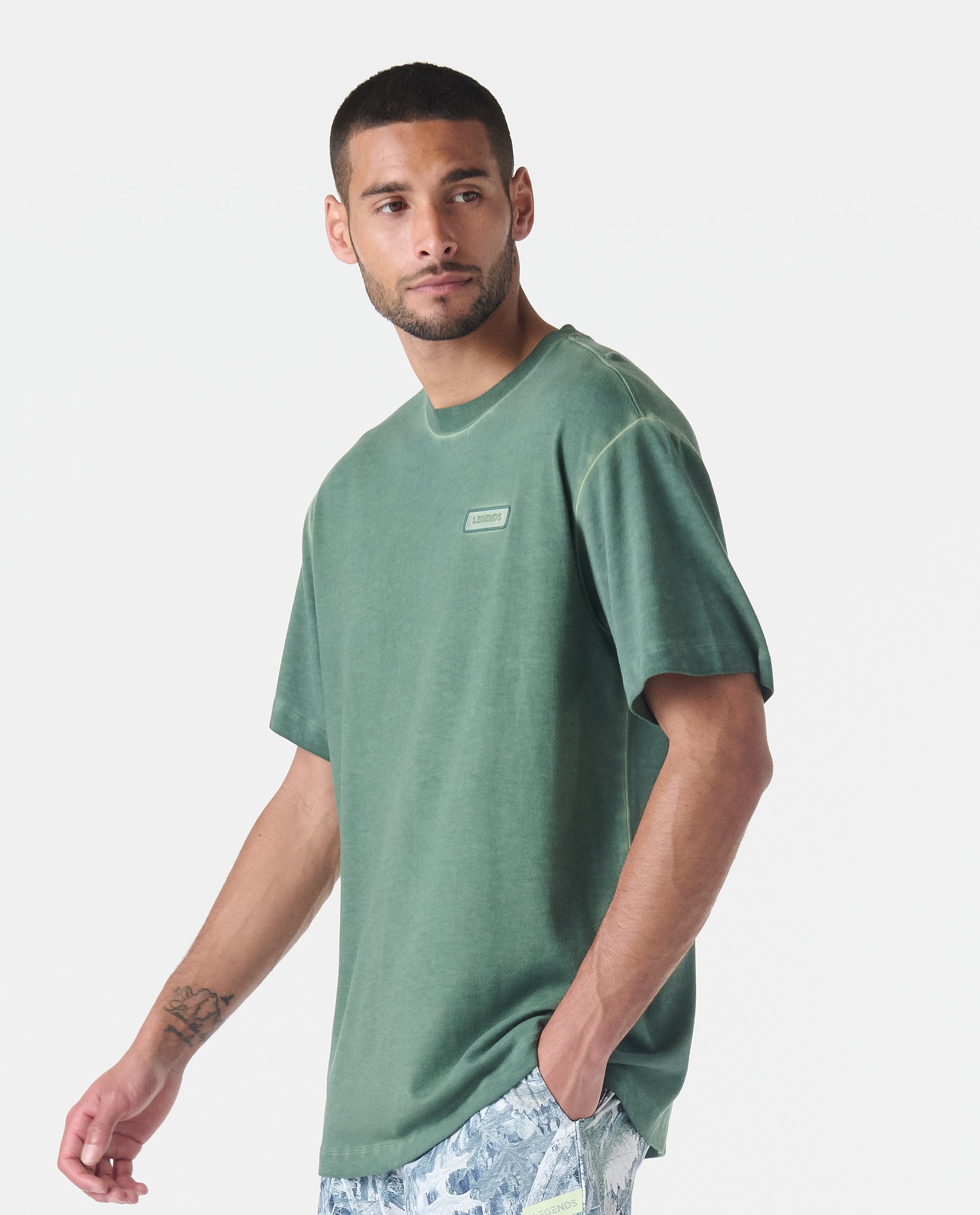 Fairfax Oversized Lunar Tee Washed Hunter Green