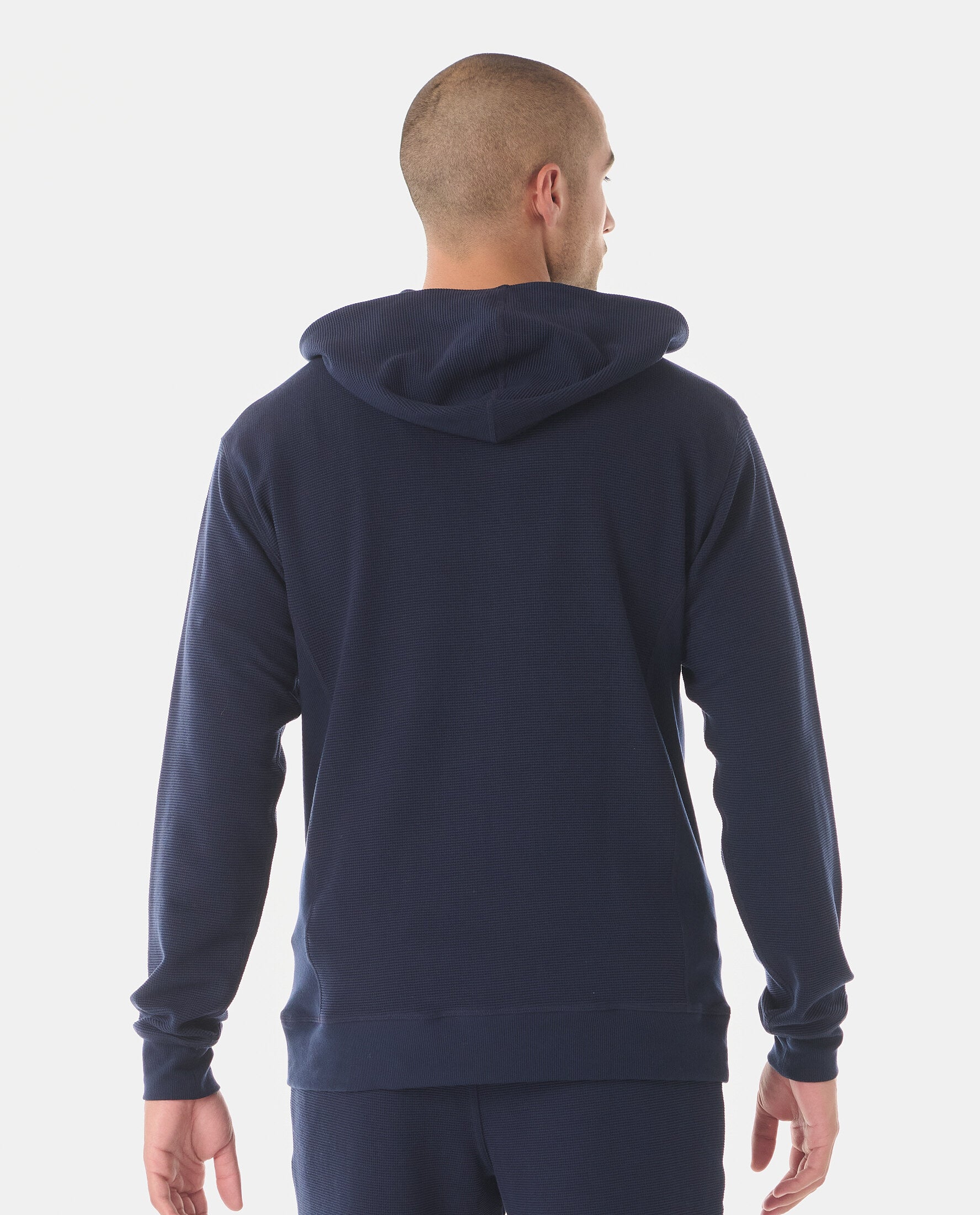 Glen Waffle-Knit Hoodie Ink – Legends