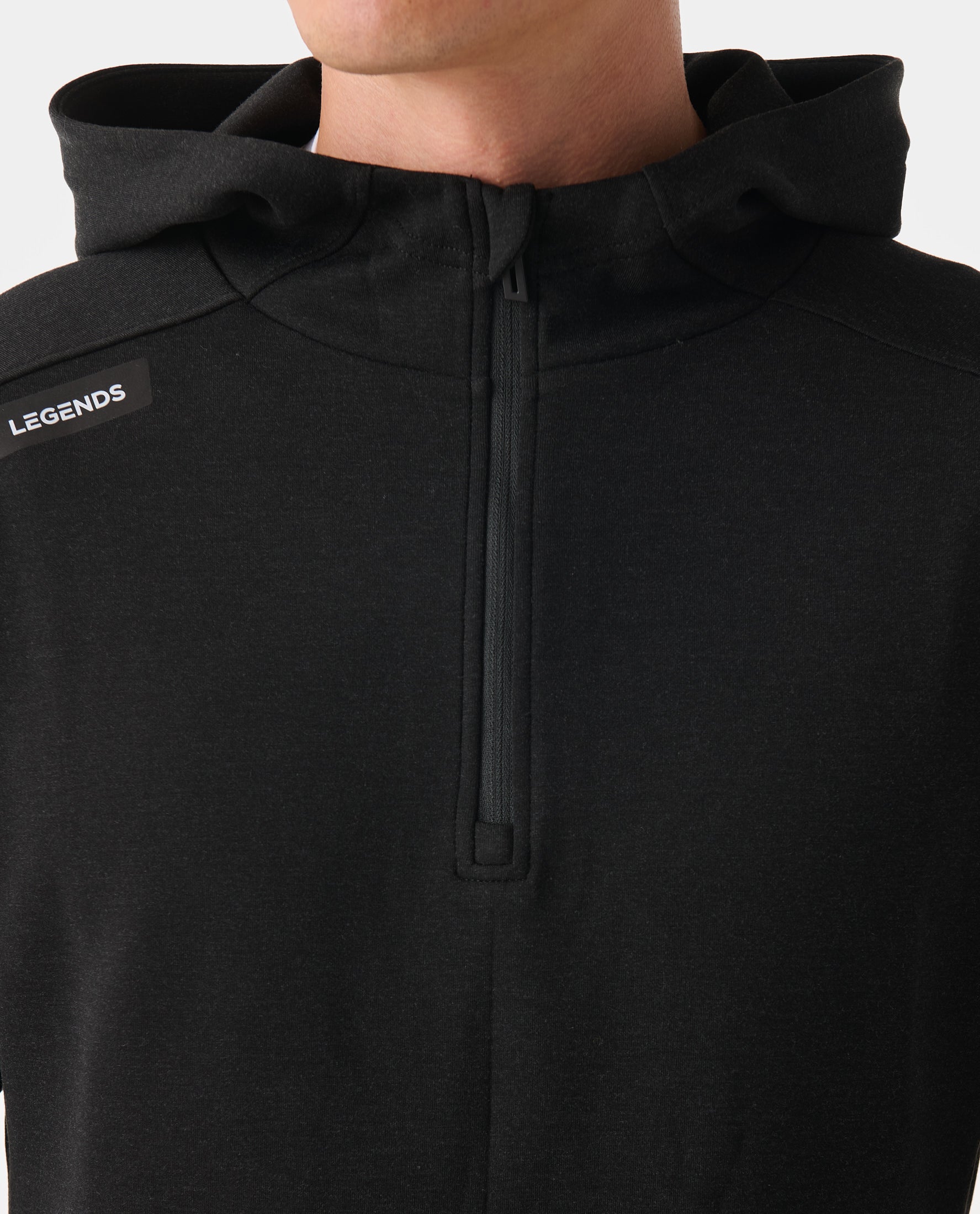 Hawthorne Tech Quarter Zip Hoodie (Slim-Fit) Black Heather – Legends