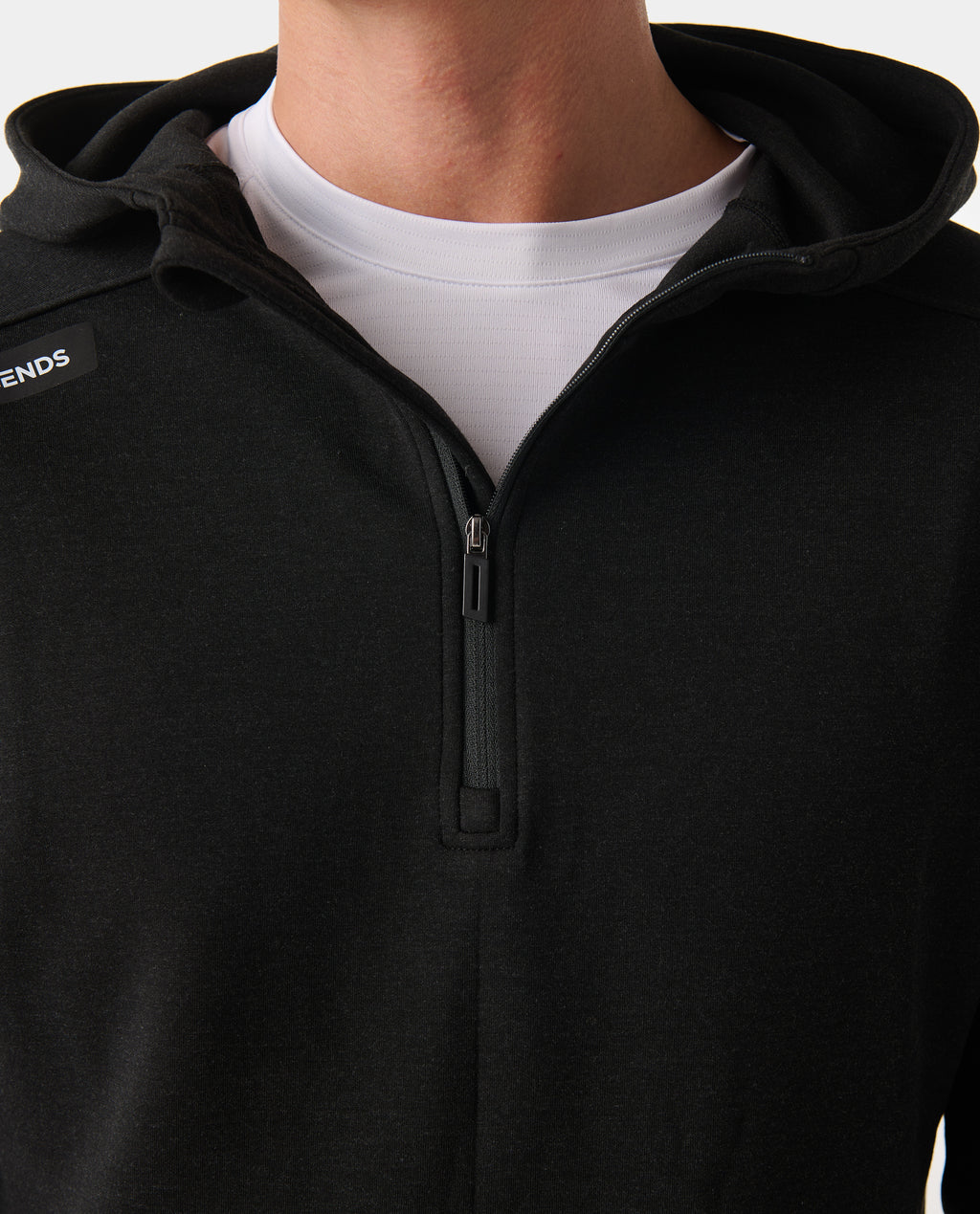 Hawthorne Tech Quarter Zip Hoodie (Slim-Fit) Black Heather