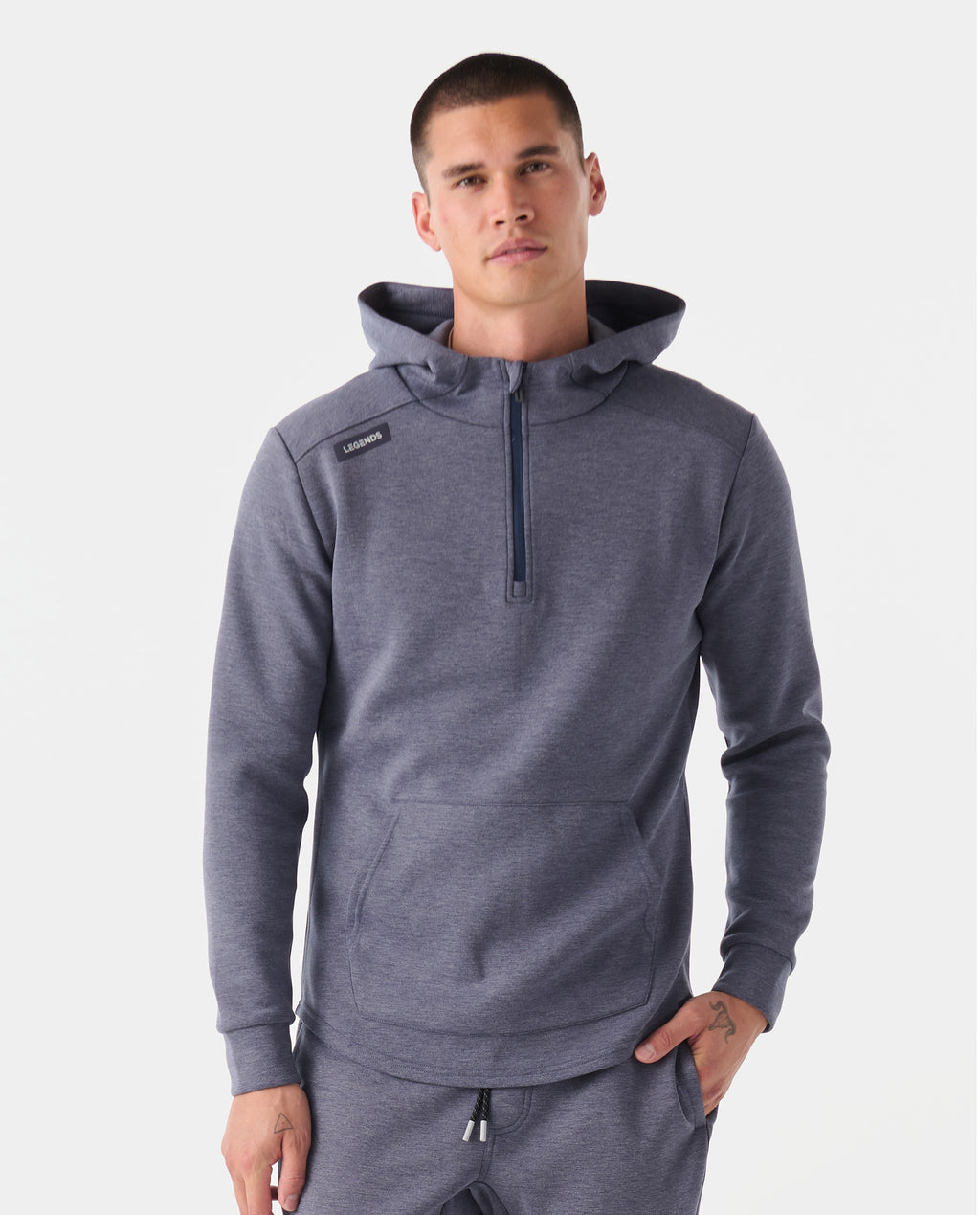 Hawthorne Tech Quarter Zip Hoodie (Slim-Fit) Navy Heather