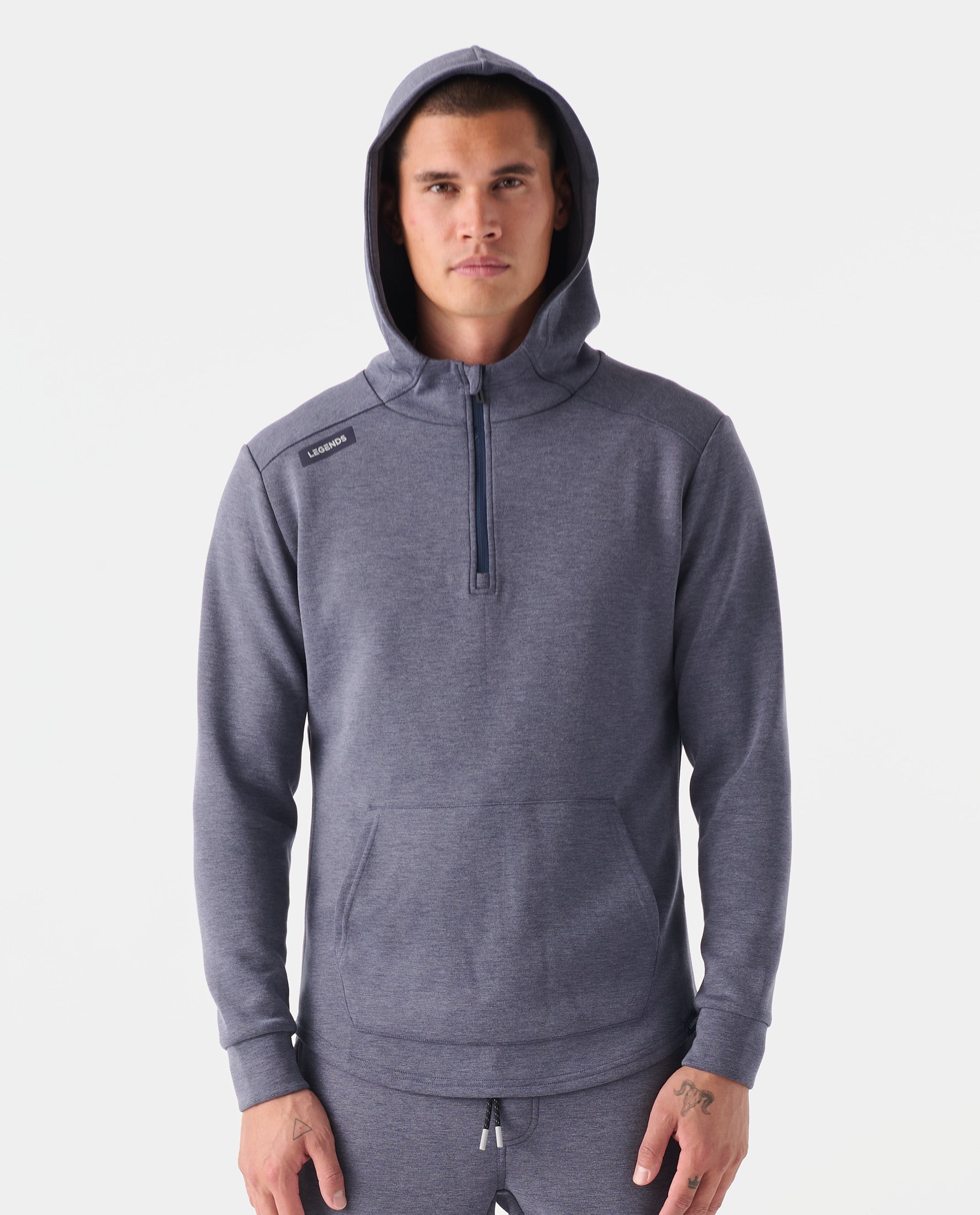 Hawthorne Tech Quarter Zip Hoodie (Slim-Fit) Navy Heather