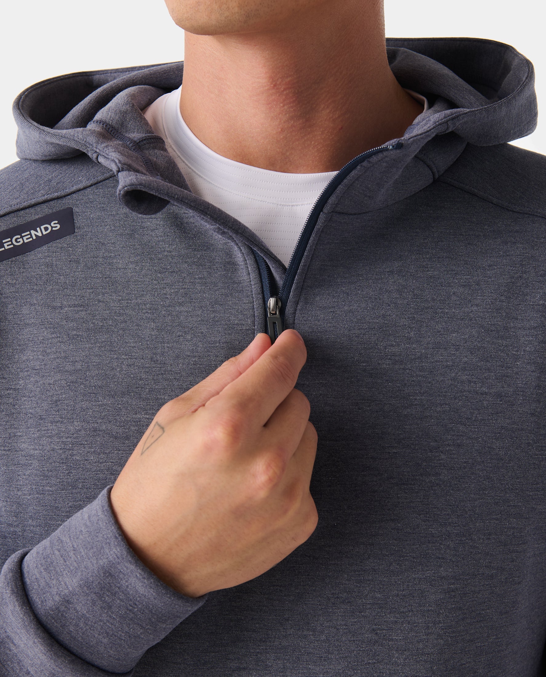 Hawthorne Tech Quarter Zip Hoodie (Slim-Fit) Navy Heather
