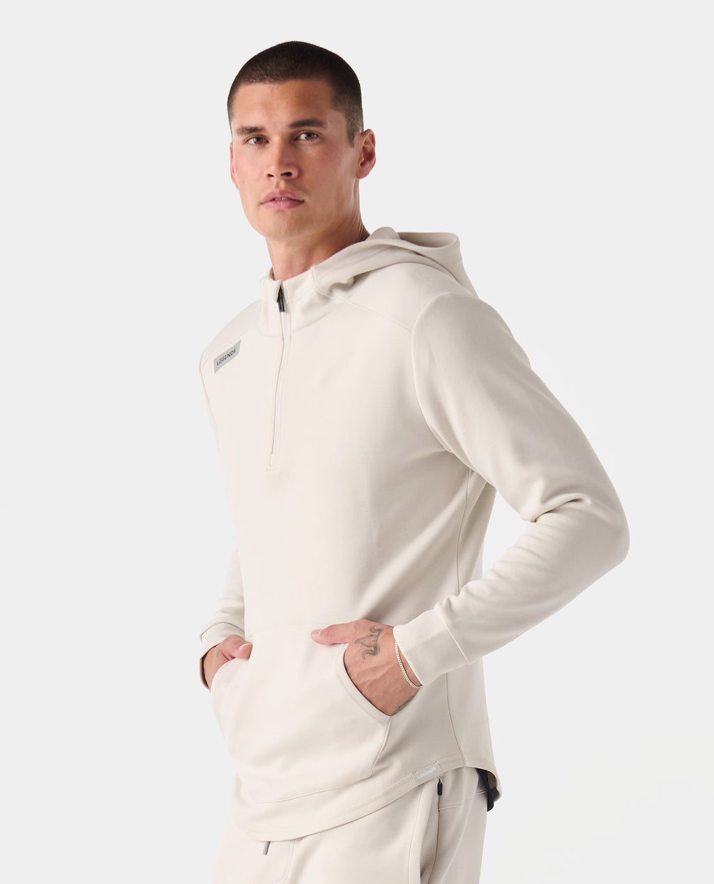 Hawthorne Tech Quarter Zip Hoodie (Slim-Fit) Stone Heather