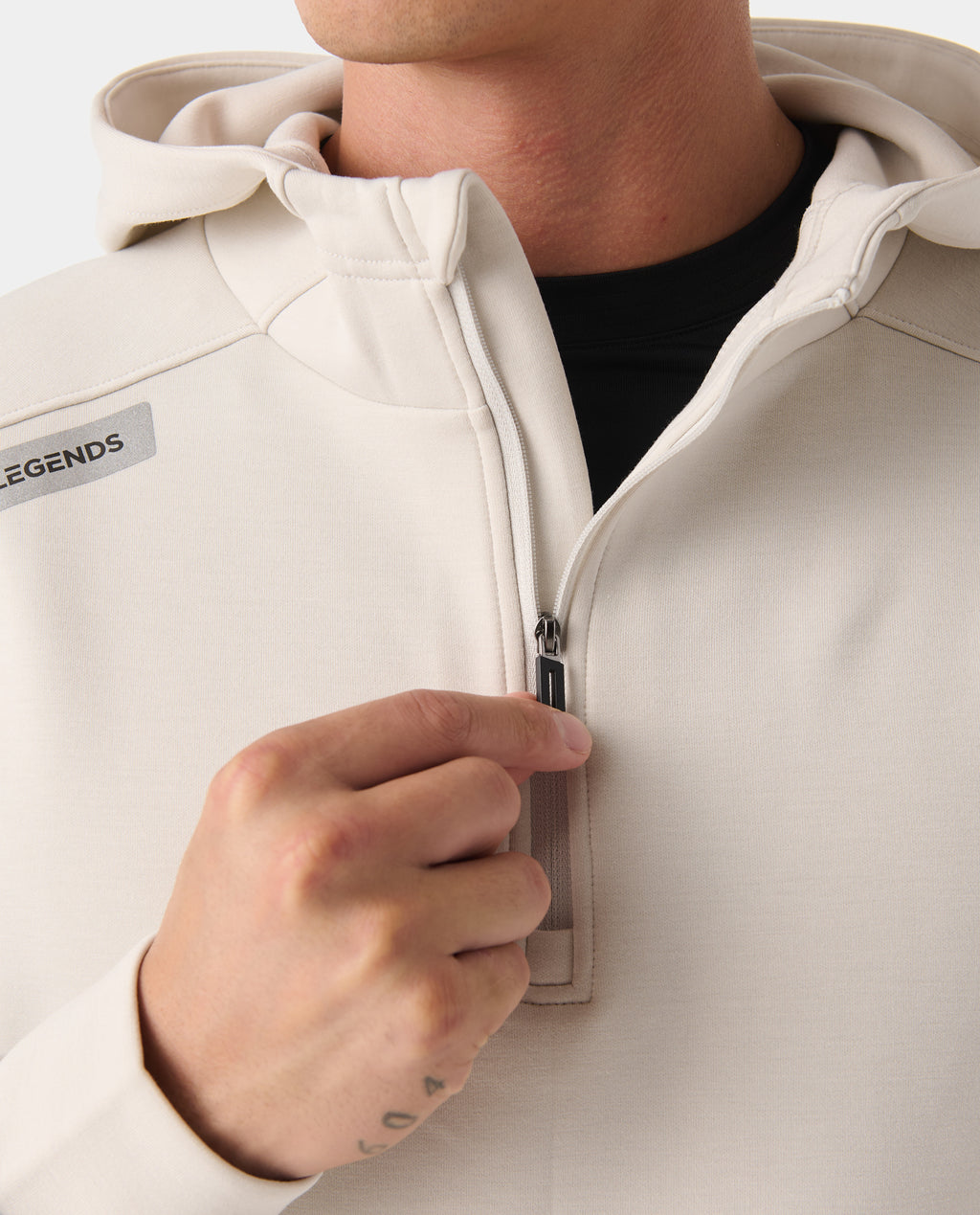 Hawthorne Tech Quarter Zip Hoodie (Slim-Fit) Stone Heather