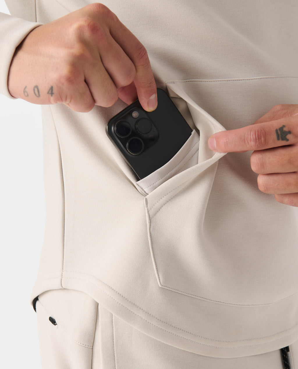 Hawthorne Tech Quarter Zip Hoodie (Slim-Fit) Stone Heather