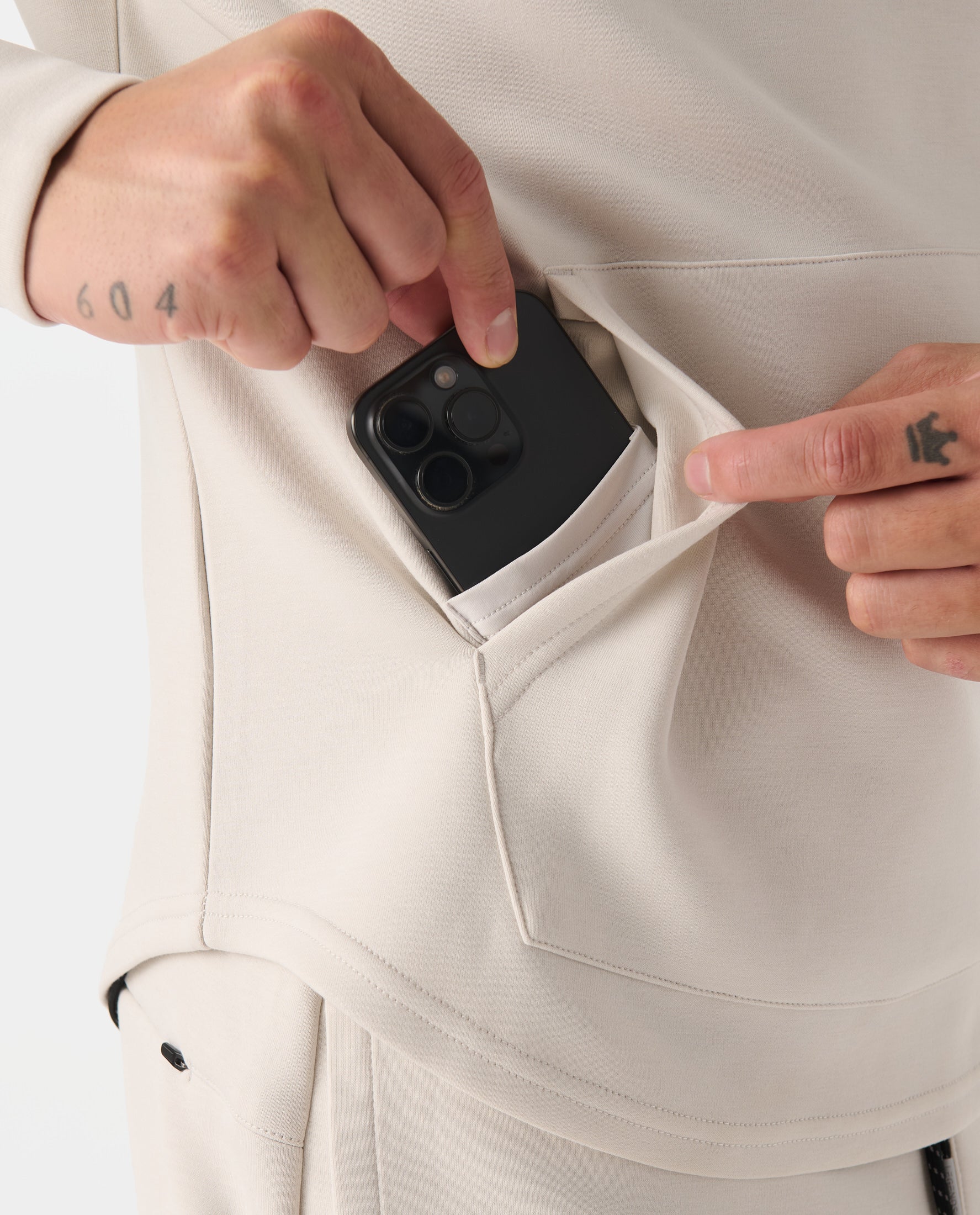 Hawthorne Tech Quarter Zip Hoodie (Slim-Fit) Stone Heather