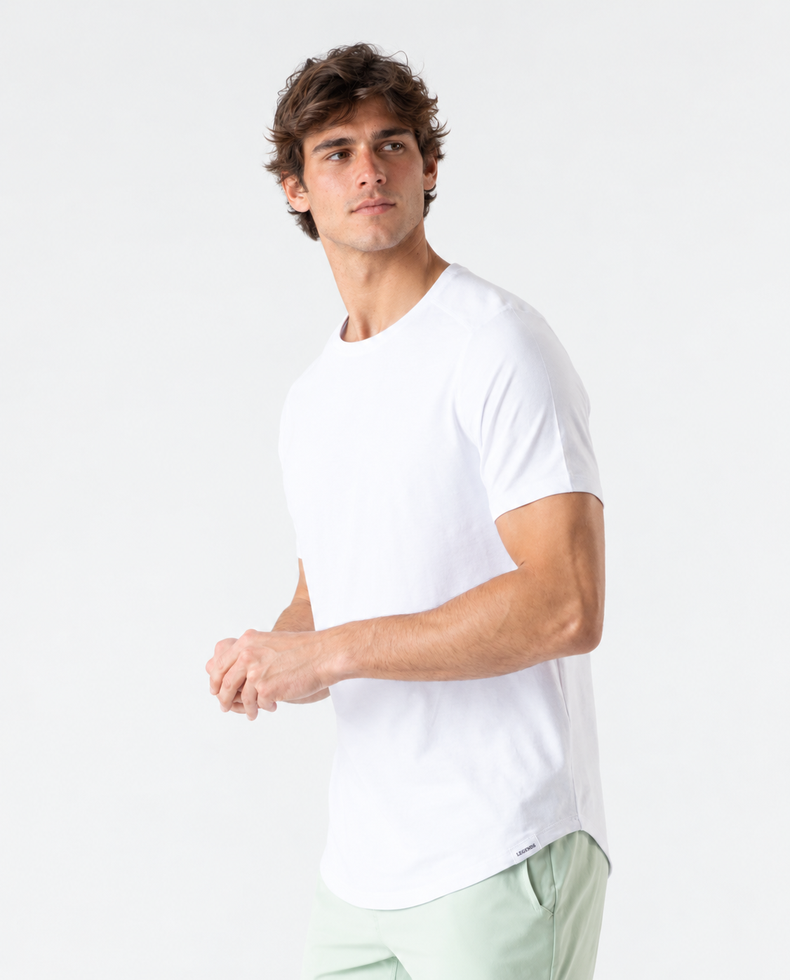 Aviation Tee Curved Hem White - 2