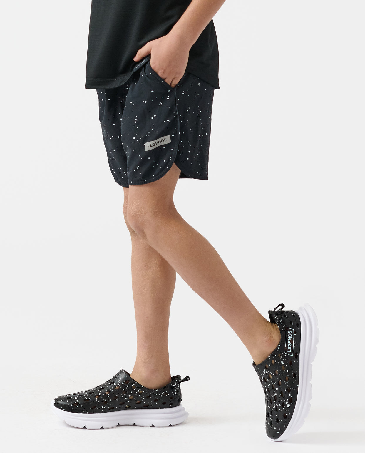 KANE x Little Legends Luka Short Black Splatter