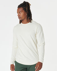 Aviation Tee Curved Hem LS Natural White