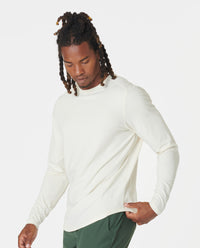 Aviation Tee Curved Hem LS Natural White