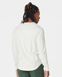 Aviation Tee Curved Hem LS Natural White