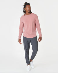 Aviation Tee Curved Hem LS Washed Withered Rose