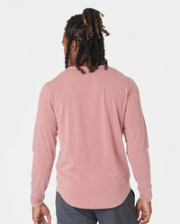 Aviation Tee Curved Hem LS Washed Withered Rose
