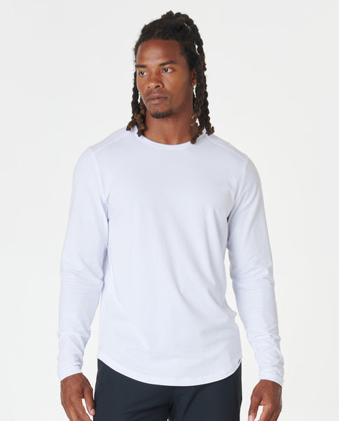 ★LMC★ CNTRST CURVED LONG SLV TEE white 0LM23SLS108WHT Aviation Tee Curved Hem LS White – Legends