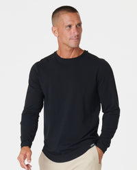 Aviation Tee Curved Hem LS Black