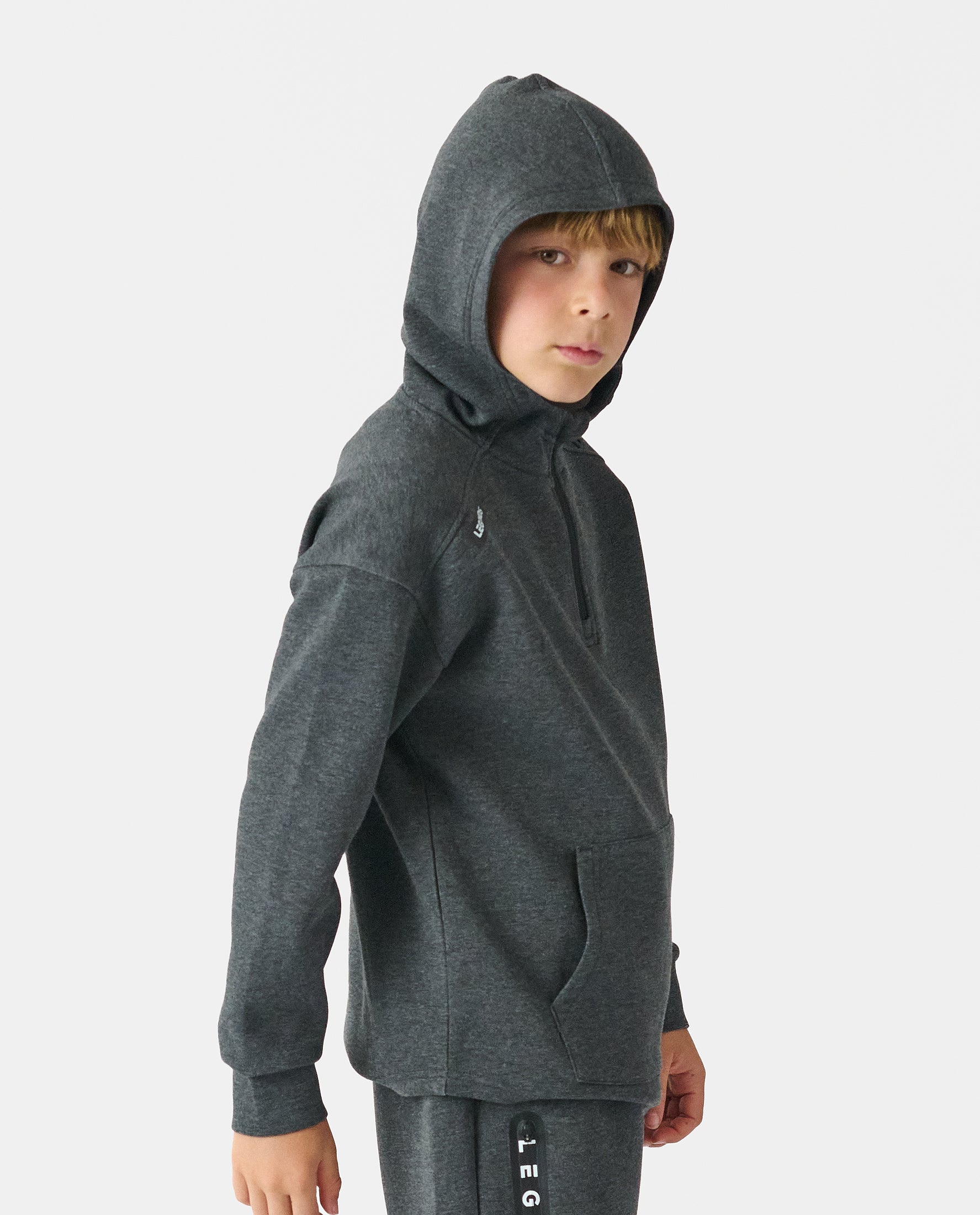 Little Legends Hawthorne Tech Quarter Zip Black Heather